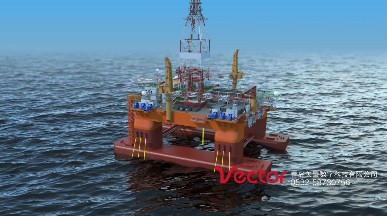 海上平臺動畫，海洋三維動畫