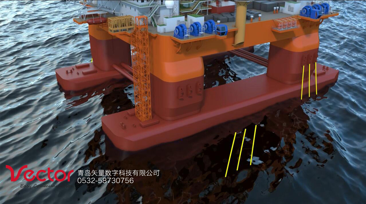海上平臺動畫，海洋三維動畫